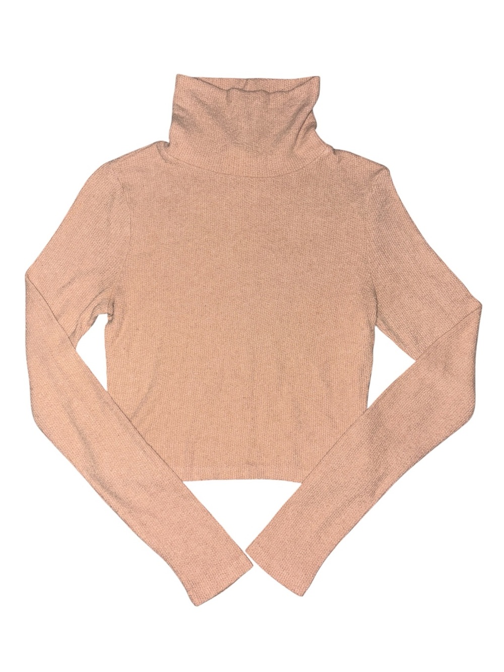 Publik Women's Cropped Turtleneck Knit Sweater Top Infinity Scarf Cream
